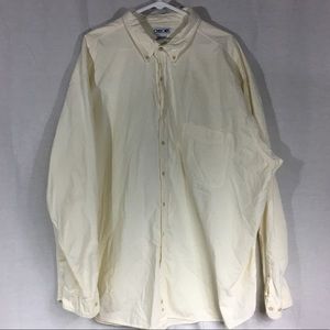 Cherokee 3XL cream tan color long sleeved button shirt 100% cotton